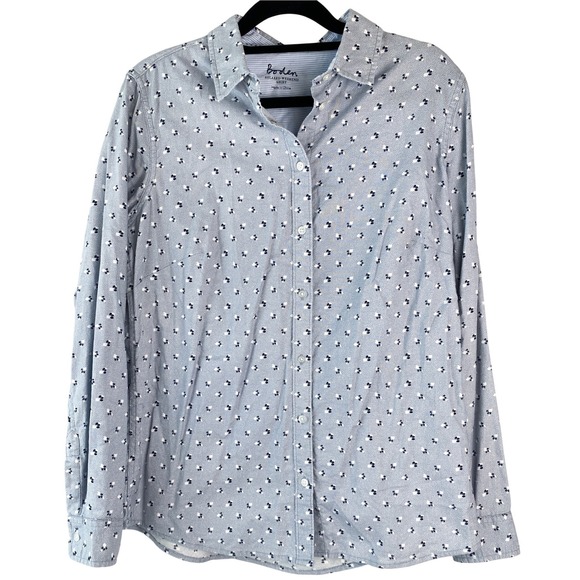 Boden Tops - Boden Relaxed Weekend Button Up Shirt 8 Light Blue Floral Cottagecore Pastel